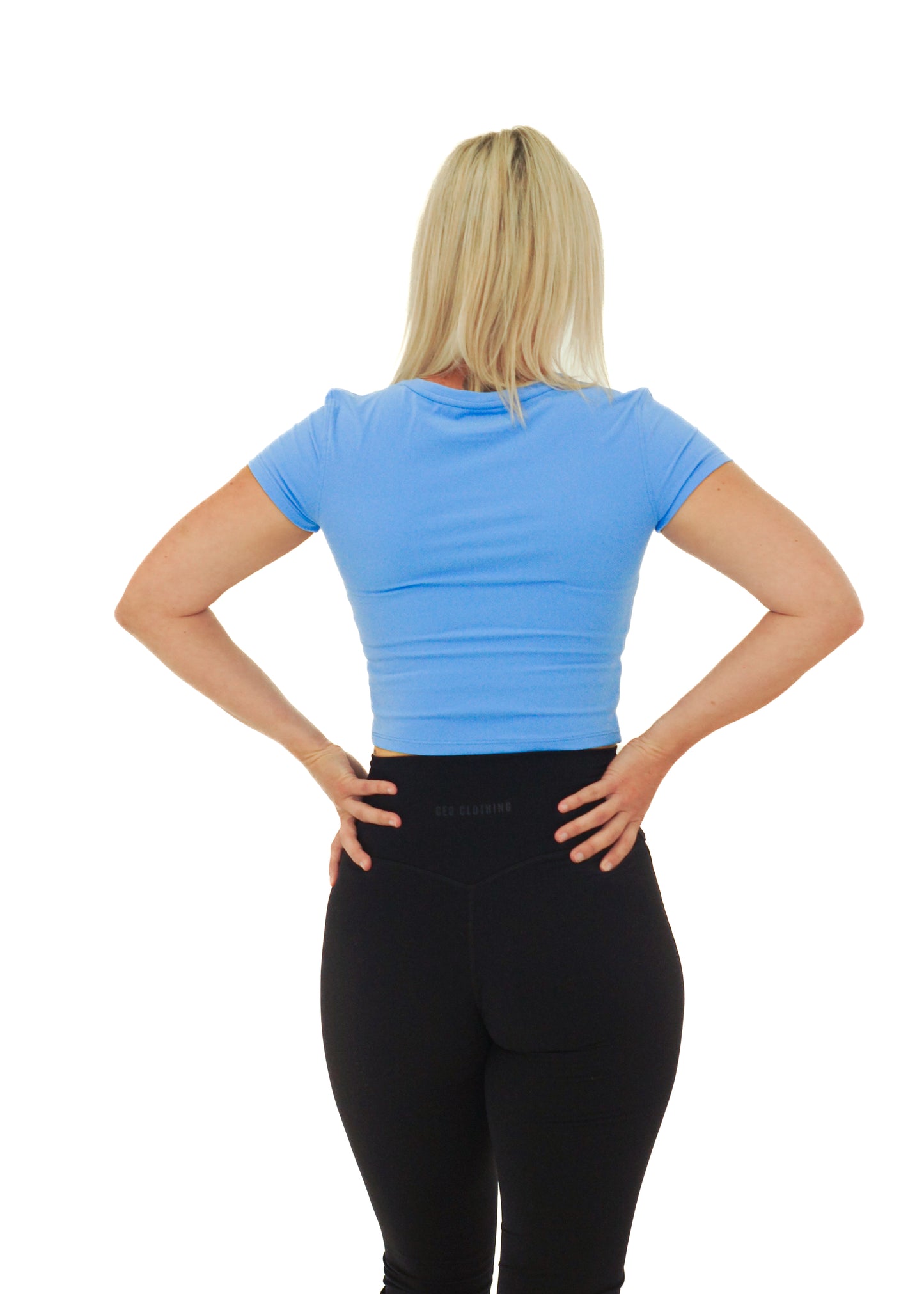 Luxe Crop Tee - Azure Blue
