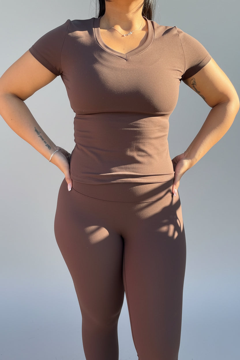 Slushie Sculpt Tee - Chocolate Brown