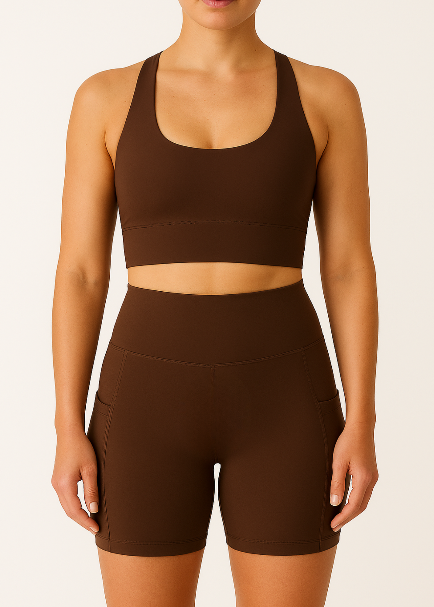 Slushie Shorts with Pockets - Chocoloate Brown