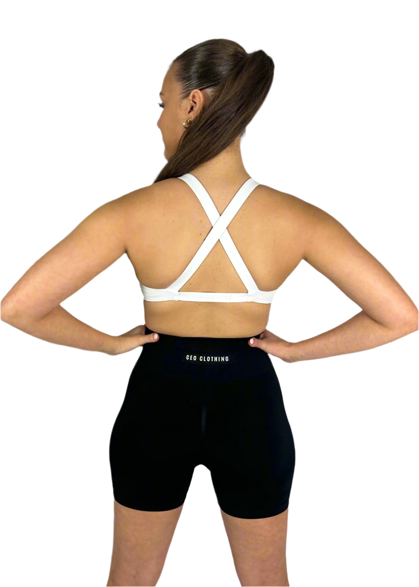 Front Twist Bra - White