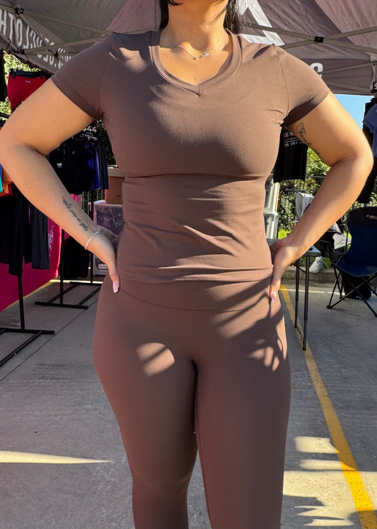 Slushie Sculpt Tee - Chocolate Brown