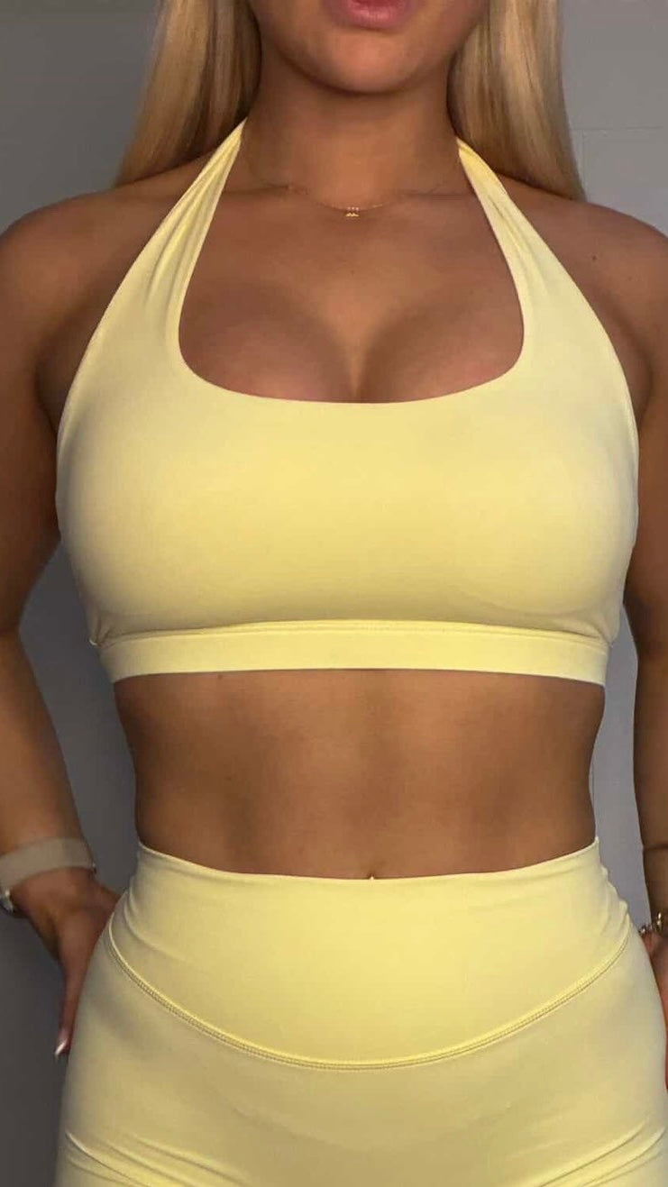 Luxe Halter Bra - Lemon Sorbet