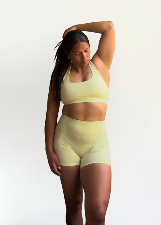Luxe Halter Bra - Lemon Sorbet