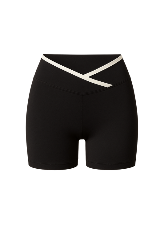 Vibe Contrast V Shorts - Black/White